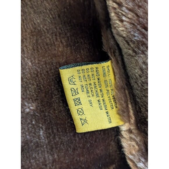 Gazoz Womens Vegan Faux Suede & Fur Brown Embroidered Coat EG/XL - Picture 6 of 8